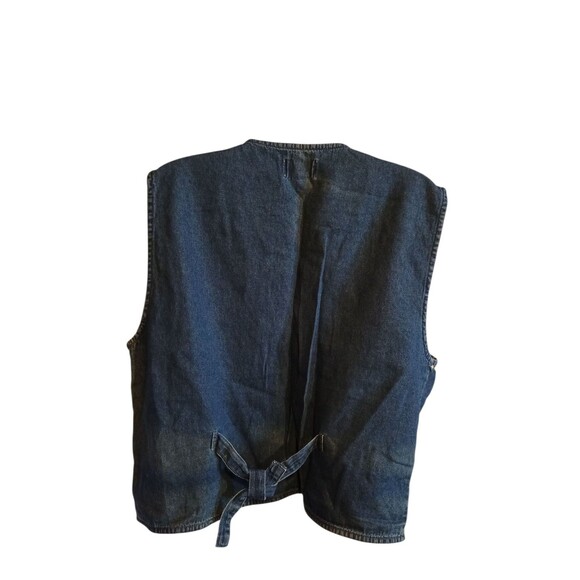 Christopher & Banks Denim Vest Embroidered Noahs Ark Size XL Blue Vintage - Picture 2 of 11